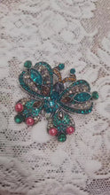 Load and play video in Gallery viewer, Teal Butterfly Brooch
